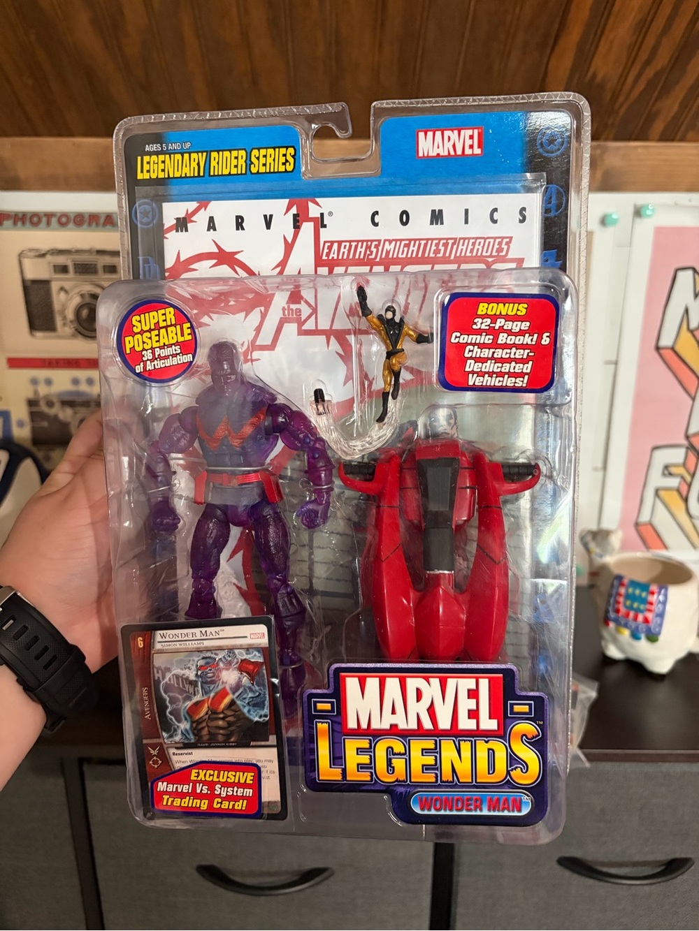 Marvel Wonder Man Figure with Red Vehicle and Purple Figure Accents - Marvel